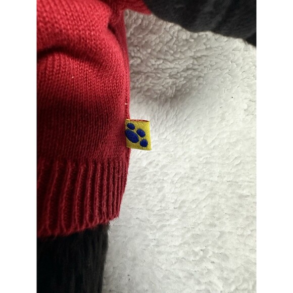 Build-A-Bear Black Teddy Bear in Red golf sweater - Picture 5 of 11